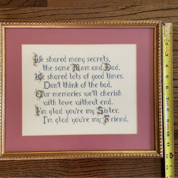 Vintage Framed Sisters Cross Stitch. - Picture 7 of 7